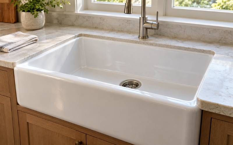Fireclay Farmhouse Sink Fit, Care & Costs To Know Before You Buy